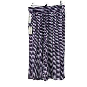 Aritzia Babaton Luiz Wide Leg Cropped Tie Waist Print Pants, Size Small, NWT